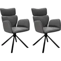 ByLiving by Living Armlehnenstuhl 2er-Set Seattle , grau , Maße (cm): B: 60 H: 93