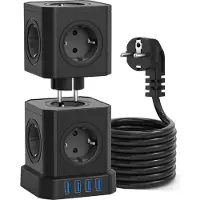 Voomy Power S10, 2 m, Drinnen, Acrylnitril-Butadien-Styrol (ABS), Polycarbonat (PC), Schwarz, CE, 10 AC-Ausgänge