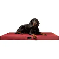 Tierlando Orthopädische Hundematratze ALICE EASY CLEAN Kunstleder Hundebett - Größe: 80x60cm | Farbe: 04 Dunkelrot