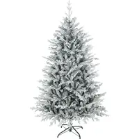 Slyrun Künstlicher Weihnachtsbaum 180 cm künstlich Tannenbaum mit Schnee, 1976 Spitzen für drinnen