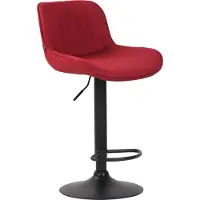DELUKE Barhocker BEKIM - Stoff Rot 50x50x86 cm Schwarz | Barstuhl Mit Lehne Drehbar Tresenhocker Tresenstuhl Kneipenhocker Kneipenstuhl