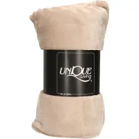 Unique living Plaid/Decke - Fleece - beige - 130 x 180 cm