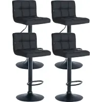 CLP 4er Set Barhocker Feni Kunstleder höhenverstellbar und drehbar schwarz Material Gestell Metall matt schwarz