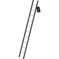 Proregal Sprossen-Anlegeleiter Germany | 10 Sprossen | Arbeitshöhe 4,10m | 350mm breit ohne Traverse | Traglast 150kg | Anthrazit