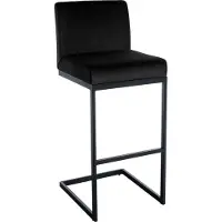 DELUKE Barhocker GANOR - Samt Schwarz 43x53x104 cm | Barstuhl Mit Lehne Tresenhocker Tresenstuhl Kneipenhocker Kneipenstuhl