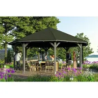 GartenHaus GmbH Pavillon SKAN HOLZ Nice Gr. 4 ø 630 cm schiefergrau