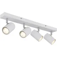 Globo Lighting Strahler Metall weiß matt, Aluminium weiß matt, LxBxH: 530x60x145mm, exkl. 4x GU10 25W 230V