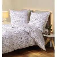 Janine LOESCHEN Design Seersucker-Bettwäsche-Garnitur 20158 TANGO Farbe beere natur Größe 155x220+80x80