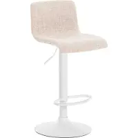 CLP Barhocker Hover mit Stoffbezug creme Material Gestell Metall matt weiss