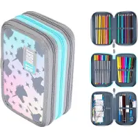 Sonstiges ST.RIGHT 3-FACH 47-teilig Mäppchen Federmappe Federtasche, OMBRE UNICORNS PC05