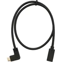 System-S USB 3.1 Gen 2 Kabel 60 cm Typ C Stecker zu Buchse Winkel in Schwarz