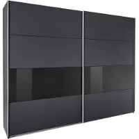 Wimex Schwebetürenschrank Bramfeld Kleiderschrank Ausfürung wählbar,Graphit / Schwarzglas,270x64x236cm