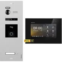Balter EVO HD Silber RFID/Fingerprint 1x7" Schwarz Video Türsprechanlage Set 1 Familienhaus