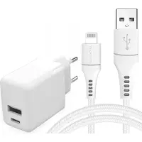 IMoshion Wand-Ladegerät 20W + MFI Braided Lightning- auf USB-Kabel - 1,5m - weiß