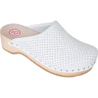 Berkemann Standard-Toeffler Clogs Robuste Holz-Clogs mit genagelten Schäften, Perforiertes Leder für hohe Atmungsaktivität, Schockabsorbierende Sohle für optimale Dämpfung