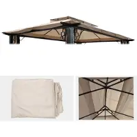 Mendler Ersatzbezug für Dach Pergola Pavillon Mira 4,5x3,5m creme