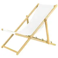 Sonstiges Liegestuhl weiß klappbar aus Holz-mit Absicherungssystem Klappstuhl Klappliege Sonnenstuhl Strandstuhl Holzklappstuhl Sonnenstuhl Gartenliegen