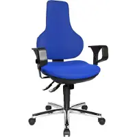 Topstar Drehstuhl Ergo Point SY Deluxe - blau mit Armlehnen Spezial-Bandscheibensitz.