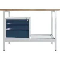 Proregal Werkbank Light Rhino mit Ablagefach + 3 Schubladen | HxBxT 82,5x120x60cm | Traglast 300kg | Lichtgrau/Anthrazitgrau