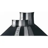 JOOP! Bettwäsche Mako-Satin Ornament Stripe 4022-Farbe schwarz-9, 40/80 cm Kissenbezug