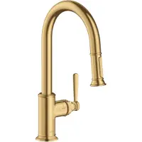 Hansgrohe Spültisch-Einhebelmischer 180 Axor Montreux mit Ausziehbrause, brushed gold optic