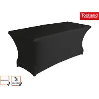 Toolland Robuster Klapptisch Kunststoff 180x70cm mit Stretch Husse - schwarz Gartentische