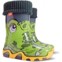 Demar Kinder Bunte Gummistiefel Kinderschuhe Regenschuhe mit Einlage Krokodil Gefüttert 22/23
