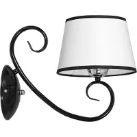 Licht-Erlebnisse Wandleuchte Klassisch Stoff Schirm Schwarz Weiß elegant E27 Wandlampe Schlafzimmer