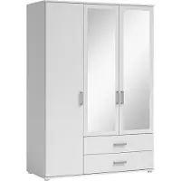 Möbelando Kleiderschrank "Ivar" in Weiß mit 2 Schubladen und 3 Türen. Abmessungen (BxHxT) 125x190x51 cm