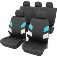 Petex Auto Sitzbezüge Universal Komplett Set 11-teilig - Maui blau, Eco Class mit SAB 1 Vario | Autositzbezüge / Schonbezüge von