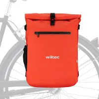 Wiltec 3 in 1 Gepäckträgertasche rot, Fahrradtasche Rucksack 25 l Stauraum, Gepäcktasche mit Laptopfach, wasserresistente Fahrrad Tasche