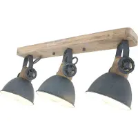 Licht-Erlebnisse Deckenstrahler 3-flammig E27 B: 59 cm Metall Holz Deckenlampe schwenkbar Deckenleuchte verstellbar
