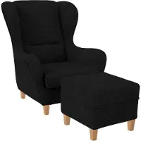 SUPELLEX Sofia Relaxsessel mit Hocker – Vienna Schwarz