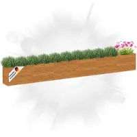 DELUKE Hochbeet aus Cortenstahl AKSEL | unten offen | Pflanzenbeet Metall Gartenbeet Blumenbeet Beet hoch Frühbeet für Garten Gemüsebeet, 578x50x69cm