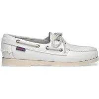 Sebago für Damen. 7000530 Portland Leder-Slipper weiß (37), Wohnung, Schnürsenkel, Lässig