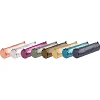 Clairefontaine 8x Schlampermäppchen Leder Cuirisé rund Ø5,5x22cm Sortiert 8695C