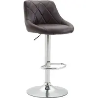 CLP Barhocker Lazio höhenverstellbar und 360 Grad drehbar | Farbe braun Gestell Farbe chrom