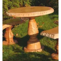 Demotex GmbH Casa Padrino Barock Gartentisch Beige Ø 87 x H. 78 cm - Barock Garten Möbel