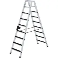 Proregal Stufen-Stehleiter beidseitig begehbar mit clip-step 2x9 Stufen