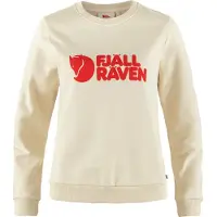 Fjällräven Pullover Logo Hoodie Damen Chalk White Flame Orange-XS