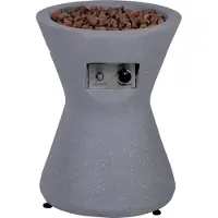 Dobar Konkaver Outdoor Lava-Ofen "Conico" mit Lavasteinen, Feuerschale mit Propangas-Flamme, Magnesium-Feuerstelle, ca. 48 x 48 x 66 cm