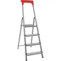 BRB-Lagertechnik Alu-Stufenleiter mit 4 Stufen, erreichbare Arbeitshöhe 2780 mm