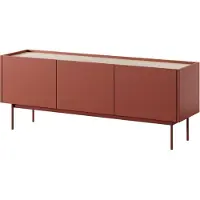 Bettso RTV-Schrank TV-Tisch Lowboard für Wohnzimmer mit dreitüren COLOR 144 cm Rot Ziegelrot