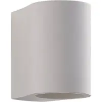 LINDBY Wandleuchte Jannes, rund, weiß, Gips, G9, bemalbar