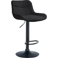 CLP Barhocker Vonore Stoff Höhenverstellbar Und 360 Grad Drehbar | schwarz Farbe schwarz Gestell Farbe schwarz