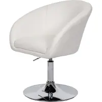 Chefgastro Esszimmerstuhl gepolstert | HxBxT 90x59x60cm | Sitzhöhe 45cm | drehbar höhenverstellbar | Kunstleder Weiß | Küchenstuhl Stuhl Drehstuhl Loungesessel