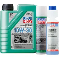Liqui moly Gartengeräte Pflegespray, Gartengeräte -Öl 10W-30, Benzinstabilisator