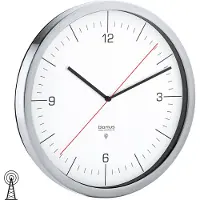 Blomus Funk Wanduhr CRONO Edelstahl Weiß Ø24cm Uhr Elegant Modern