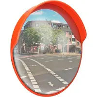 ECD-Germany Verkehrsspiegel mit schwenkbare Halterung, Ø 30cm, Rot, wetterfest