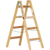 Euroline Holz Sprossenstehleiter 2x4 Sprossen